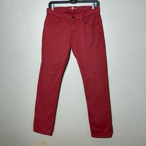 7 For All Mankind Men's Crimson 34 Stretch Straight Jeans